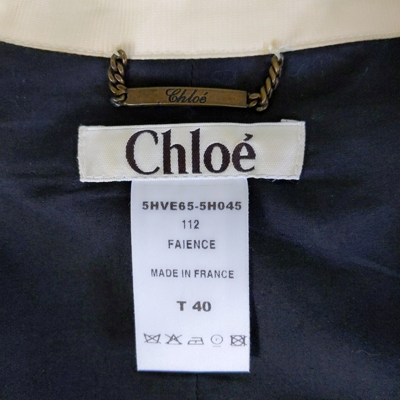 Vintage🎉 HP🎉 1990s CHLOE Ivory Origami Pleated Victorian Blazer 40 S - Picture 8 of 8